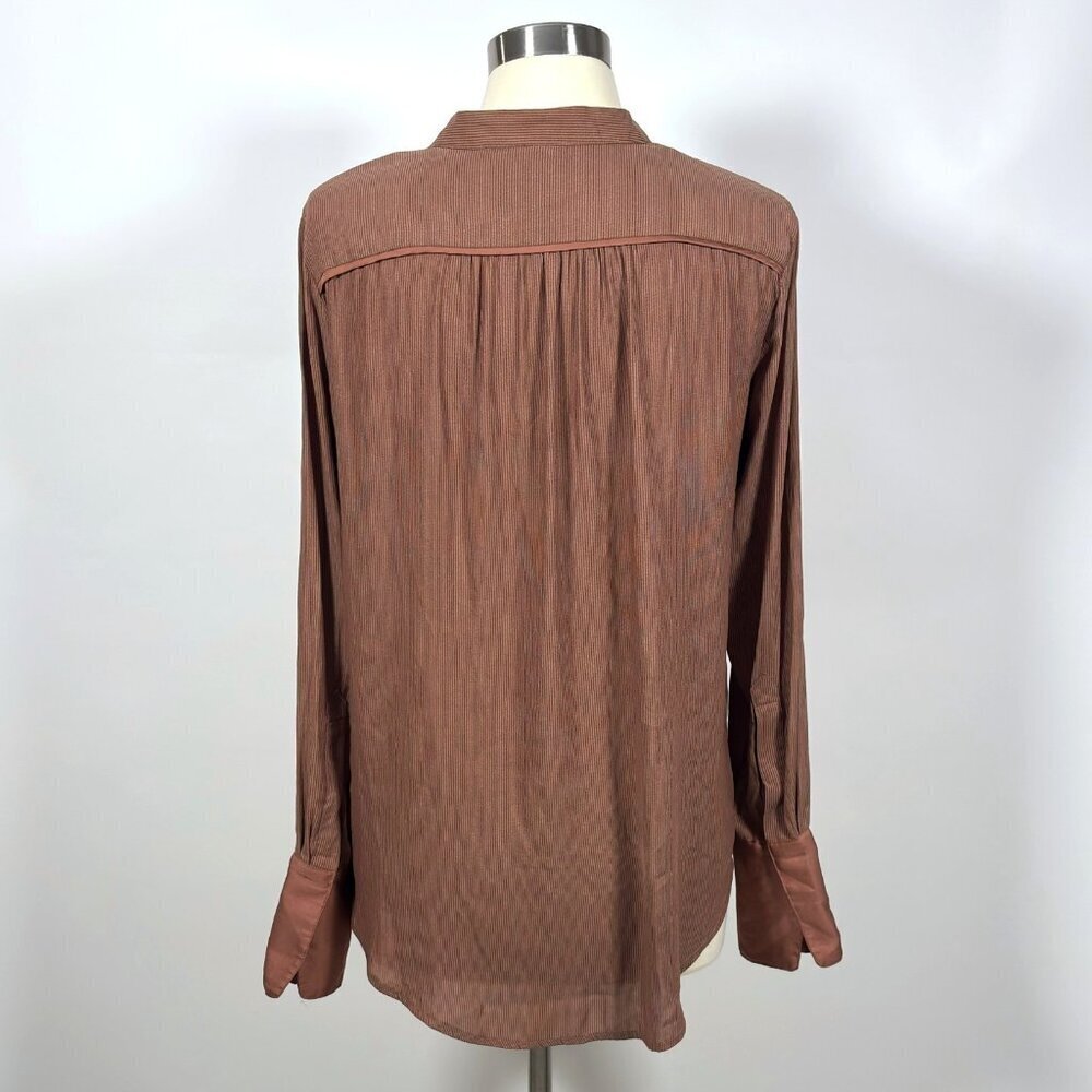 Free People Free Bird Striped Pullover Long Sleeve Blouse Rust Mauve - Small - Picture 4 of 7